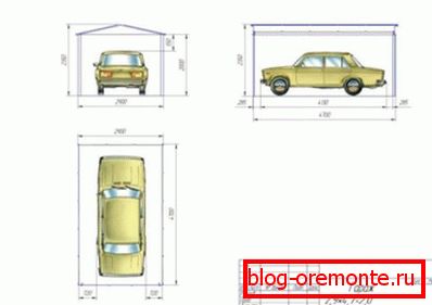 Crtanje garaže za jedan automobil valovitog