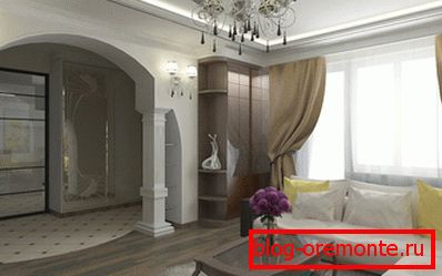 Dizajn dnevnog boravka s lukom