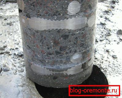Dijamantna krunica prošla je beton i rebar. Dijamantna krunica prošla je beton i rebar.