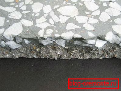 Beton s mramornim ostacima. Beton s mramornim ostacima.