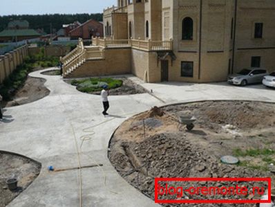 Betonska baza za pločnik. Betonska baza za pločnik.