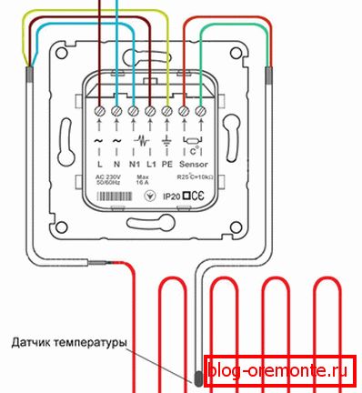 Priključni dijagram termostata
